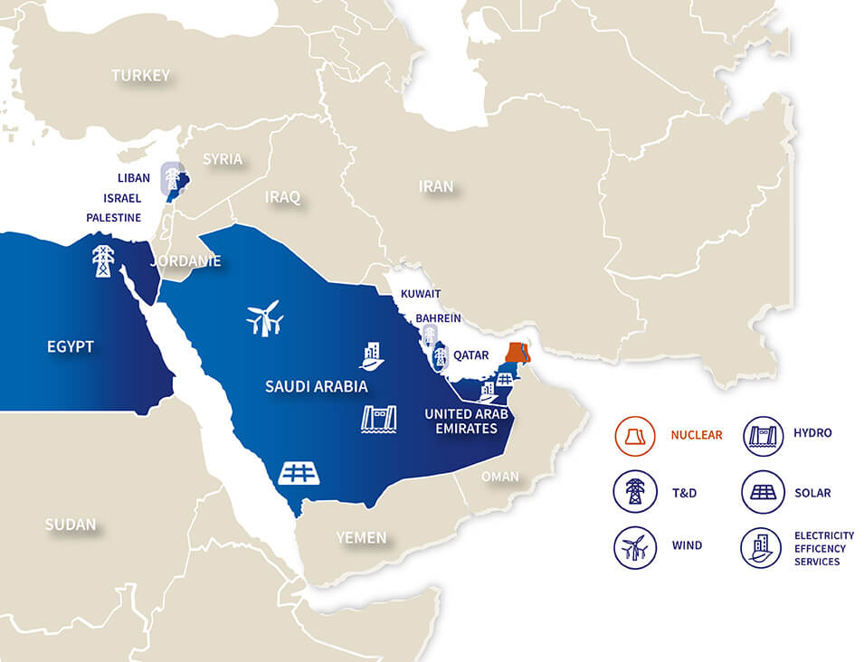 EDF presence in the Middle East