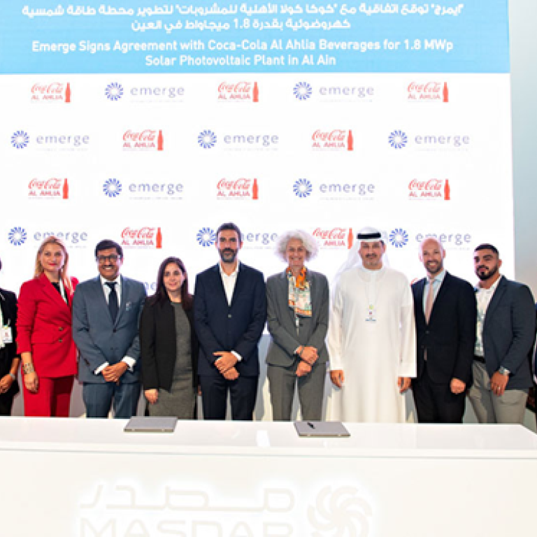 Signing agreement with Coca-Cola Al Ahlia Beverages to develop a 1.8 MWp solar PV plant